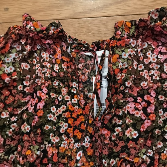 H&M | maternity | floral long sleeve dress | NWT | women’s size XL | coral, pink - Picture 3 of 5